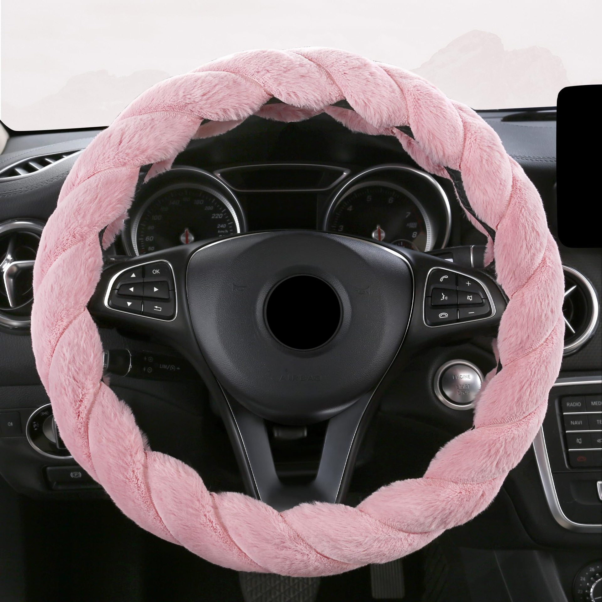 Cross-Border New Waltz Plush Car Steering Wheel Cover Anti-Slip Four-Season Universal Handlebar Cover for Men and Women Amazon