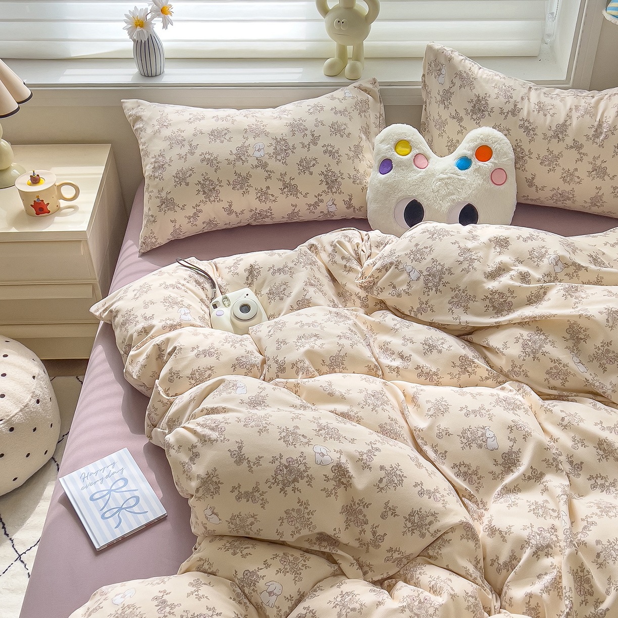 ins dormir desnudo cuatro piezas de sábanas de algodón imitación cubierta madre y bebé clase A dormitorio tres piezas de ropa de cama regalo