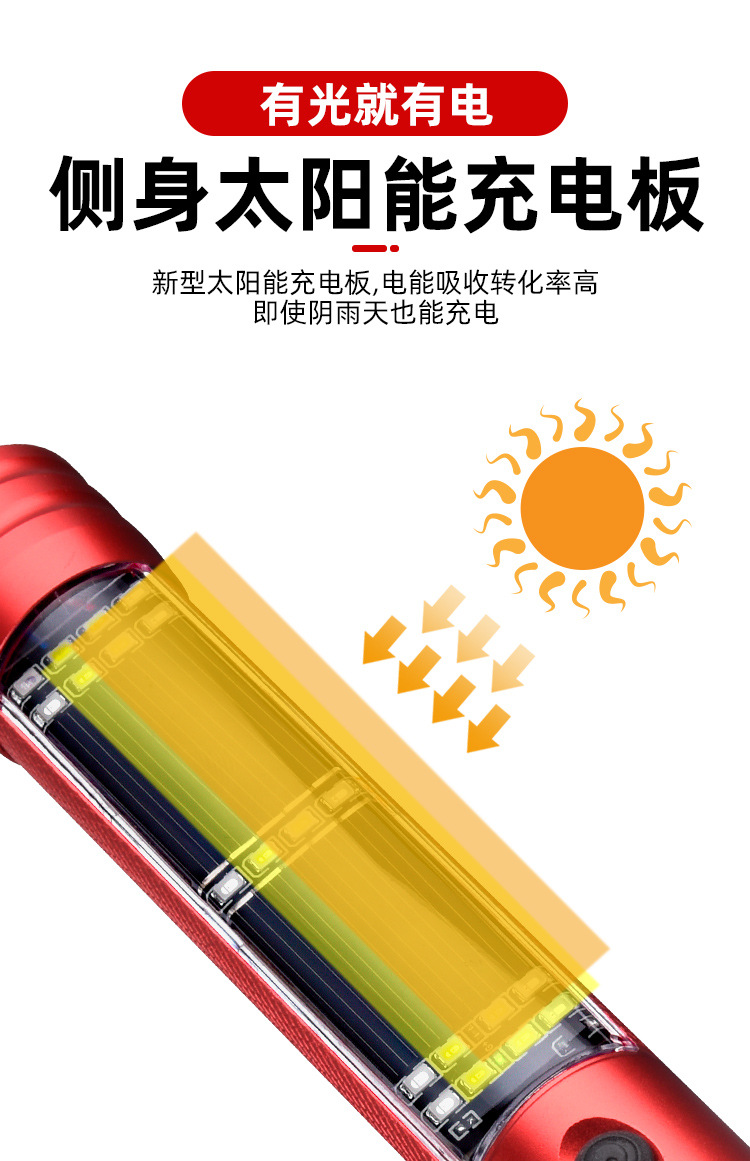 Multifunctional Car Safety Hammer Flashlight Fire Window Breaker Car Repair Light Strong Light Aluminum Alloy Warning Light