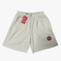 Greyish White Pants with Red Logo