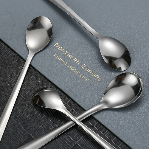 Stainless steel long-handled spoon household spoon adult children mixing spoon office coffee spoon dessert spoon
