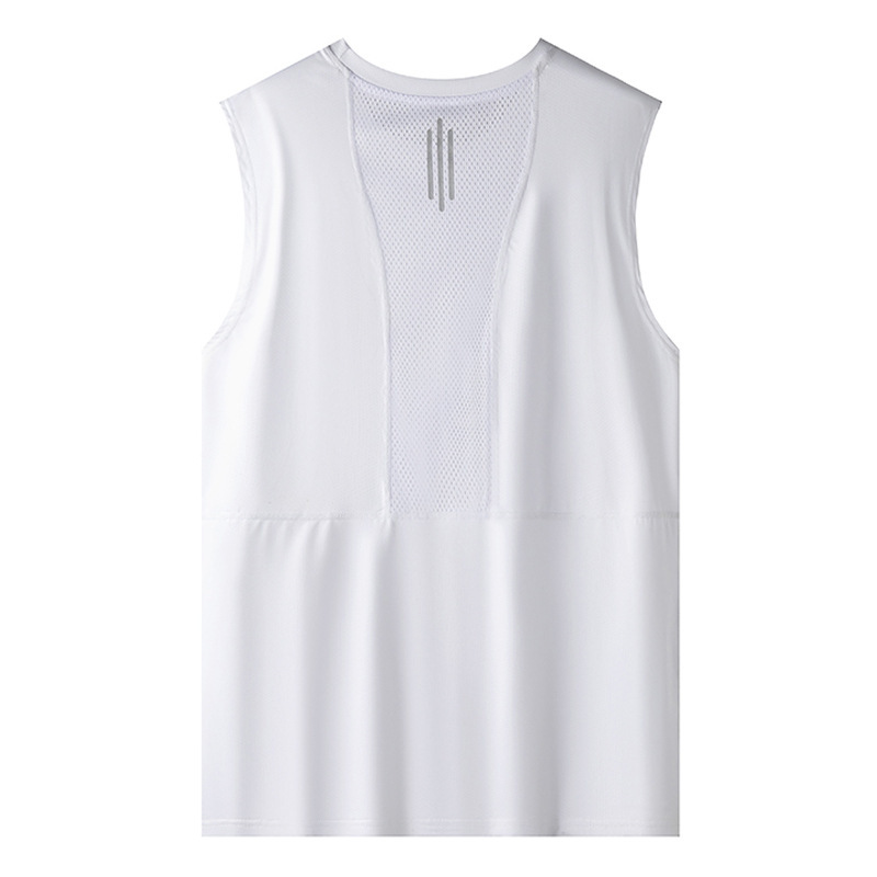 氷酸素運動ベスト男性タイプの夏は薄いノースリーブ男性tシャツを着ています。|undefined
