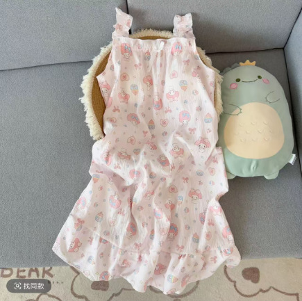 Nube transfronteriza algodón cinturón cojín de pecho pijama de mujer cinturón dulce de dibujos animados estudiantes pueden usar ropa de casa pijama
