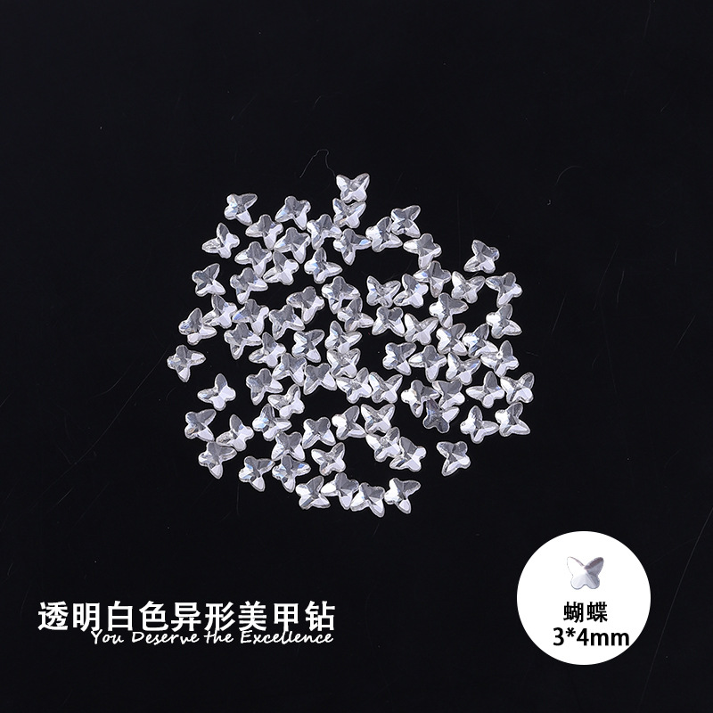 나비 3*4mm 흰색 평평한 바닥 특수 모양