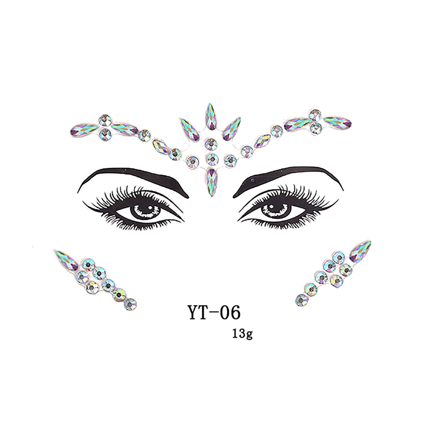 Decoraciones populares europeas y americanas para la cara de disfraces, pegatinas de diamantes para la cara respetuosas con el medio ambiente, pegatinas de diamantes acrílicos para la cara, pegatinas para la cara, pegatinas de diamantes para la cara