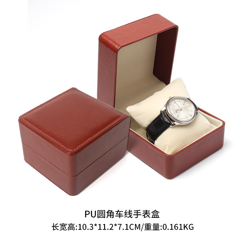 pu leather high sense watch box black storage double watch box leather flip men's watch box in stock wholesale