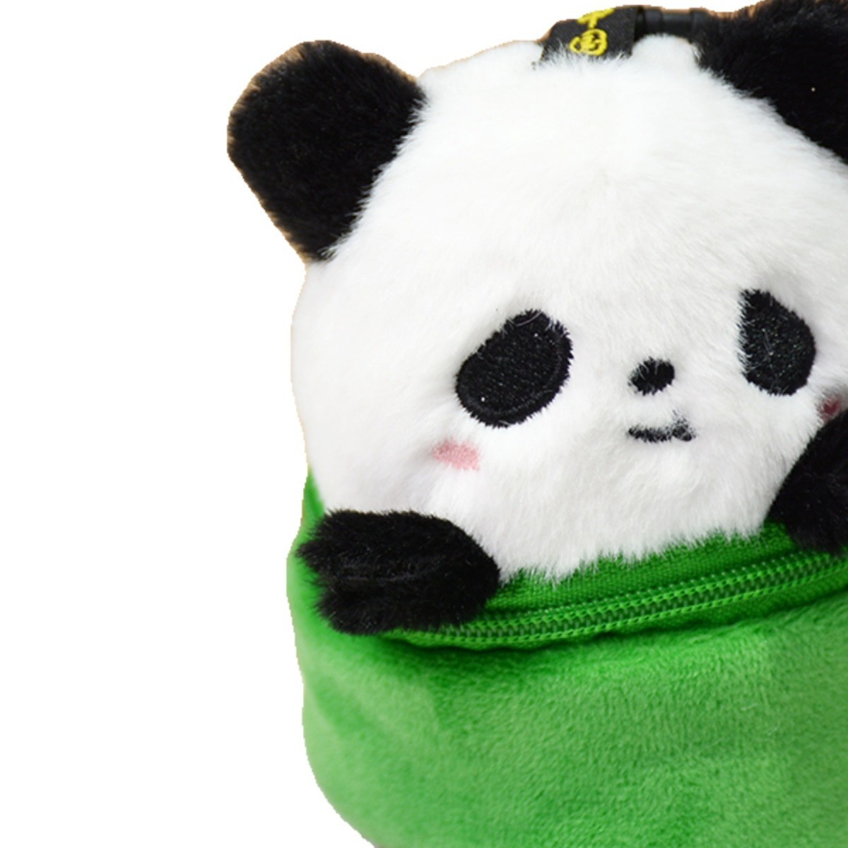 Monedero de felpa de panda de tubo de bambú lindo tesoro nacional flor flor caja ciega bolsa para auriculares mini llavero mochila escolar colgante mujer