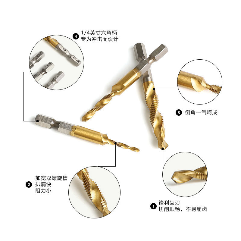 ドリルパンチ一体三合一複合タップ機能リボンねじドリルタッピングねじm3|undefined