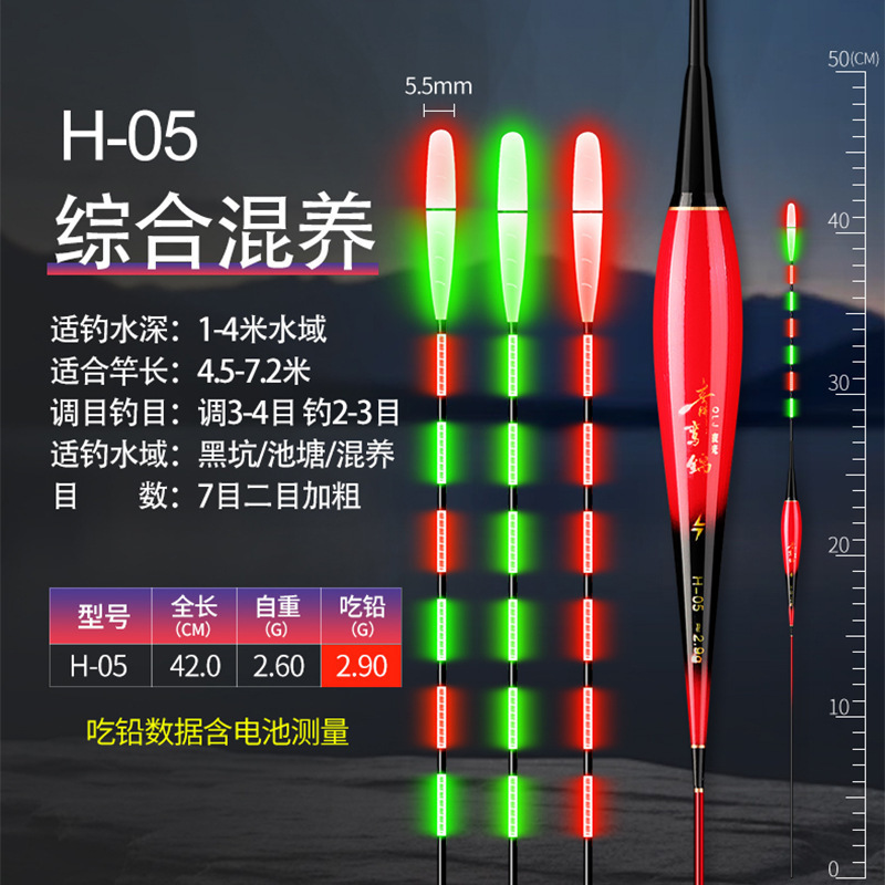 高灵敏7目2目加粗日夜两用夜光漂超亮醒目电子漂夜钓鲫鱼漂浮漂|undefined