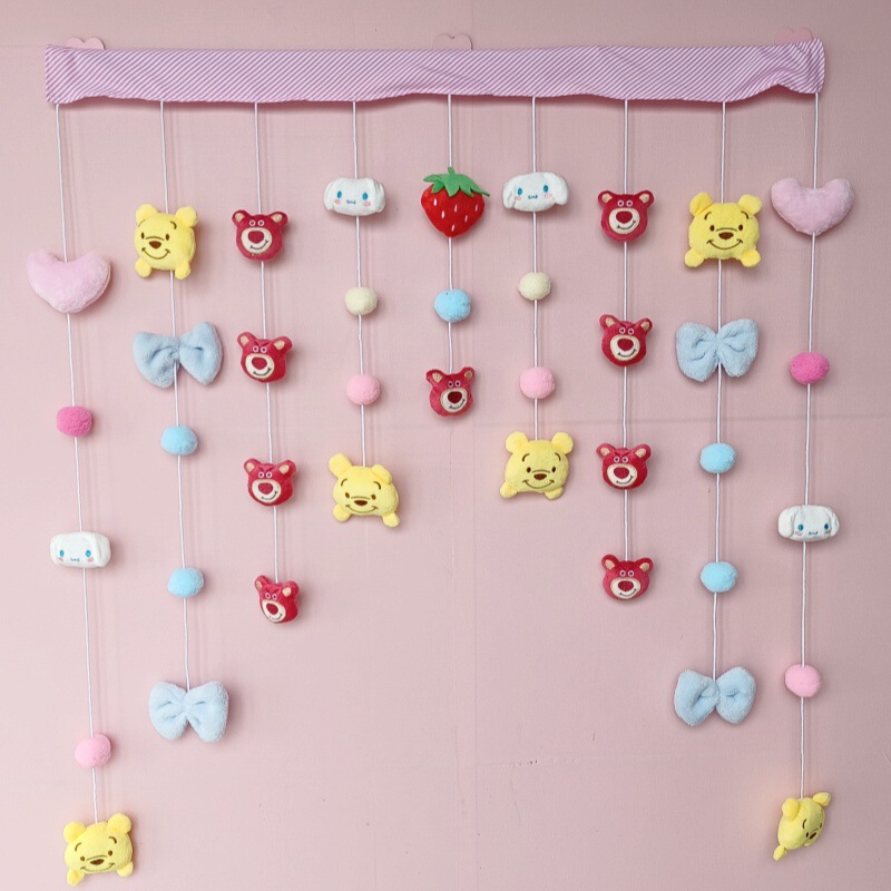 Strawberry Bear Winnie the Poole Door Curtain Air Hanging Decorations Coated Bear Children's Room Door Hanging Curtain Home Non-perforated Door Curtain Strawberry Bear Winnie the Poole Door Curtain Air Hanging Decorations Coated Bear Children's Room Door Hanging Curtain Home Non-perforated Door Curtain