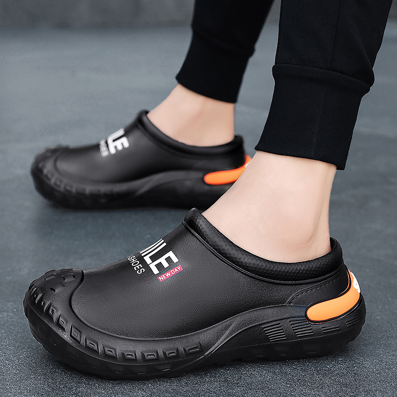 Zapatos de cocina de primavera para hombres, zapatos de trabajo antideslizantes, impermeables, a prueba de aceite, zapatos de algodón con suela gruesa, zapatos de protección laboral