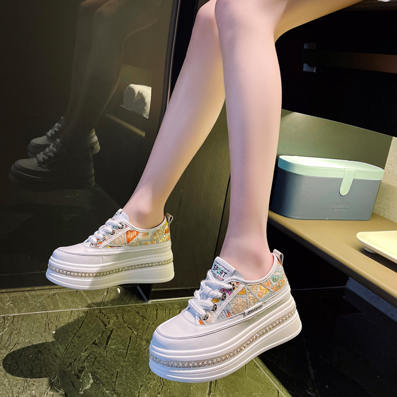 Women's White Sneakers 2026 Spring And Autumn New Style Platform Thick-soled Trendy Internet Celebrity Hot-selling_vogvips.com