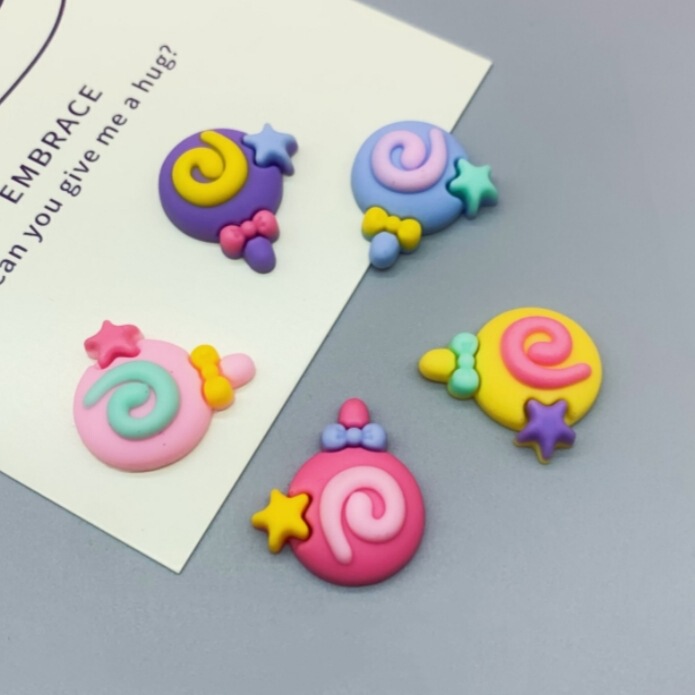 Cartoon lollipop donut soft glue accessories diy mobile phone shell shoe buckle headdress hairpin water cup clothing patch