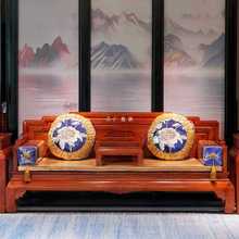 HF2X缅甸花梨木沙发组合大果紫檀客厅实木新中式沙发刺猬紫檀红木