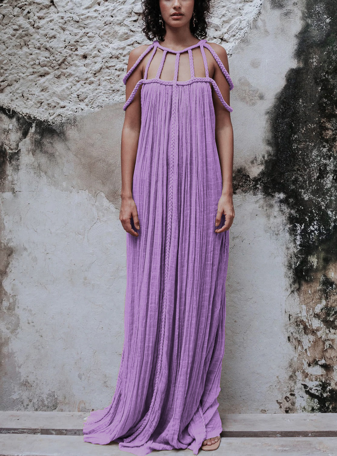 Sexy Style Wholesale Women's Sexy Solid Color Holiday Banquet Bar Round Neck Sleeveless Party Dress