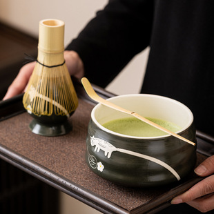 Cross-Border Matcha Set Hand-Painted Matcha Brush Tea Whisk Stand Set Song Dynasty Tea Ceremony Matcha Whisk Tool