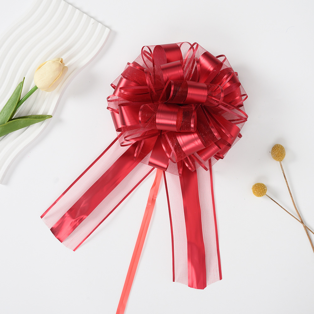 Nuevo 70 nieve mate ajustable bola de flores de Navidad embalaje de regalos de color esférico de color metálico dibujo cinta 7 pulgadas