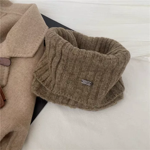 European and American Fan Cross-border Advanced Solid Color Neck Set Winter Cycling Windproof Pullover Scarf Warm High Collar Scarf for Men and Women