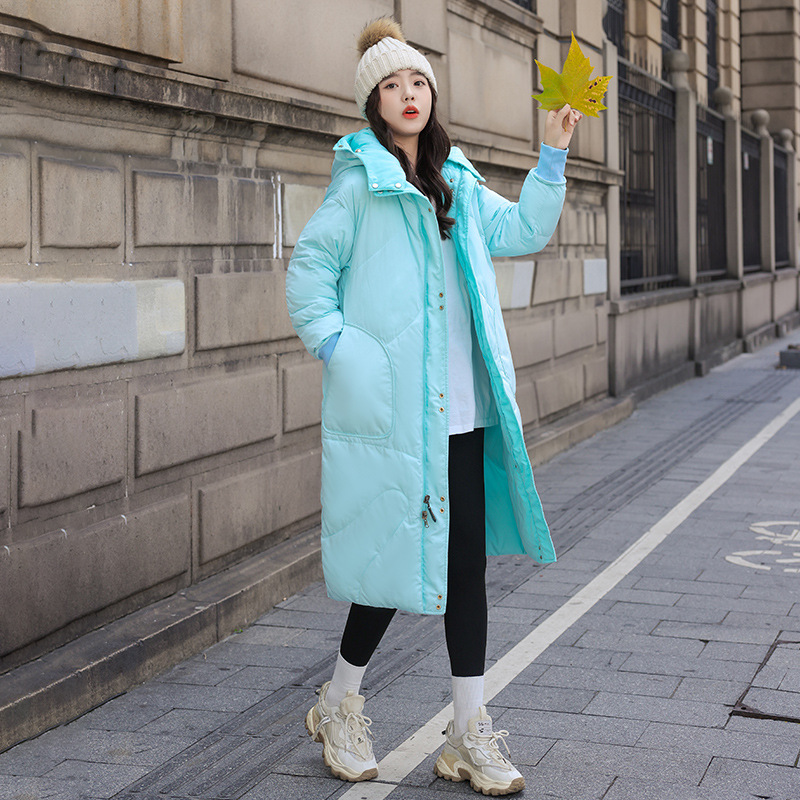 2024 invierno engrosado dos lados vestidos de algodón de mujer nuevo invierno largo estilo coreano abrigo de algodón extranjero image 7