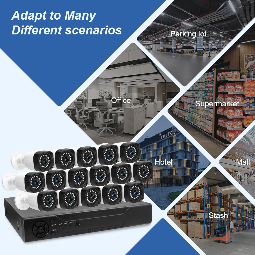 AHD paket CCTV izleme fabrikası izleme seti DVR kamera 4 kanallı 8 kanallı 16 kanallı yüksek çözünürlüklü gece görüş seti