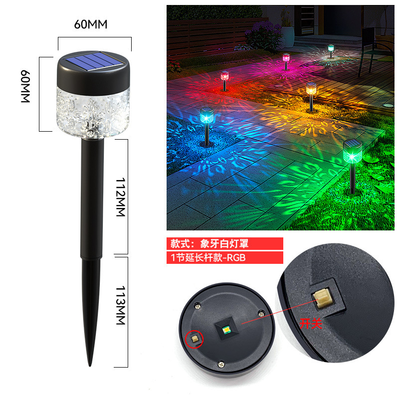 Lámpara de jardín solar RGB, proyección decorativa, impermeable, luces de césped