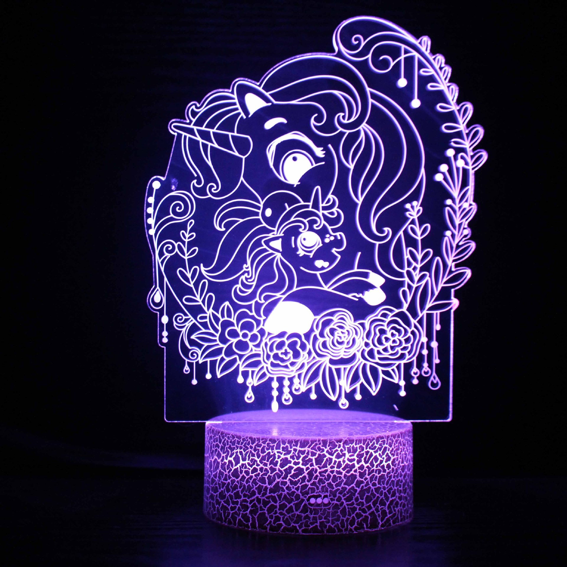 Comercio electrónico transfronterizo dedicado a la serie unicornio 3D lámpara de mesa LED lámpara de regalo creativo visual estéreo colorido luz de la noche