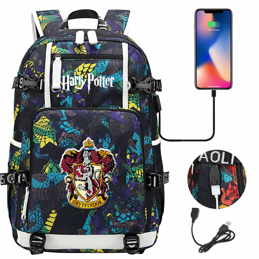 新品魔法学校USB耳机青少年学生书包男女休闲旅行双肩背包