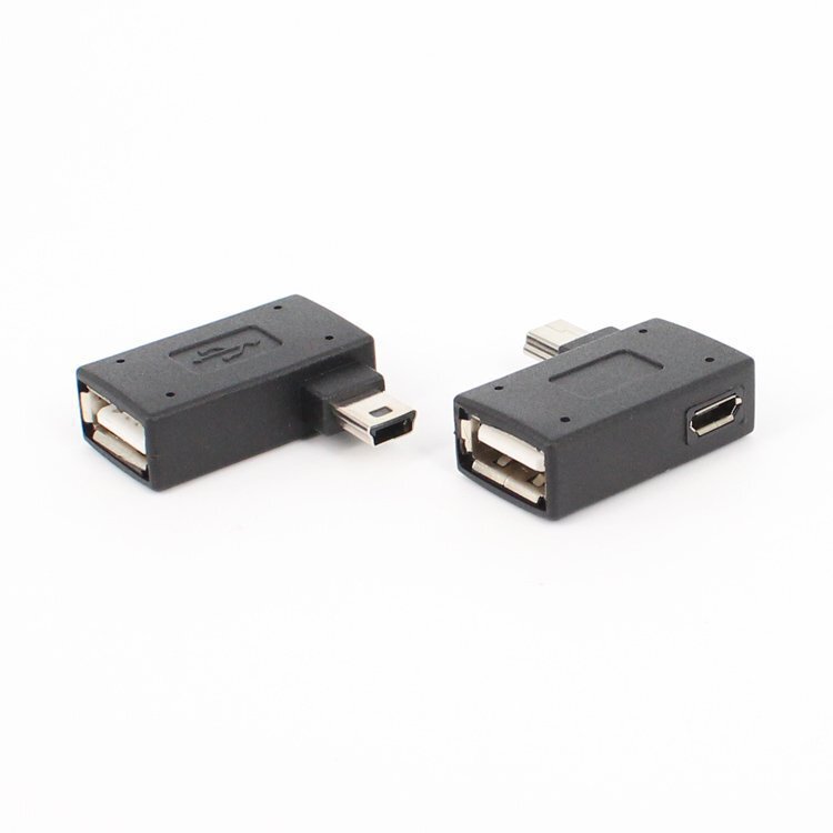 Left Bend Mini USB Adapter Otg Data Cable t Port Navigation Gps Connected to U Disk Hard Disk Micro Female Socket Power Supply Left Bend Mini USB Adapter Otg Data Cable t Port Navigation Gps Connected to U Disk Hard Disk Micro Female Socket Power Supply