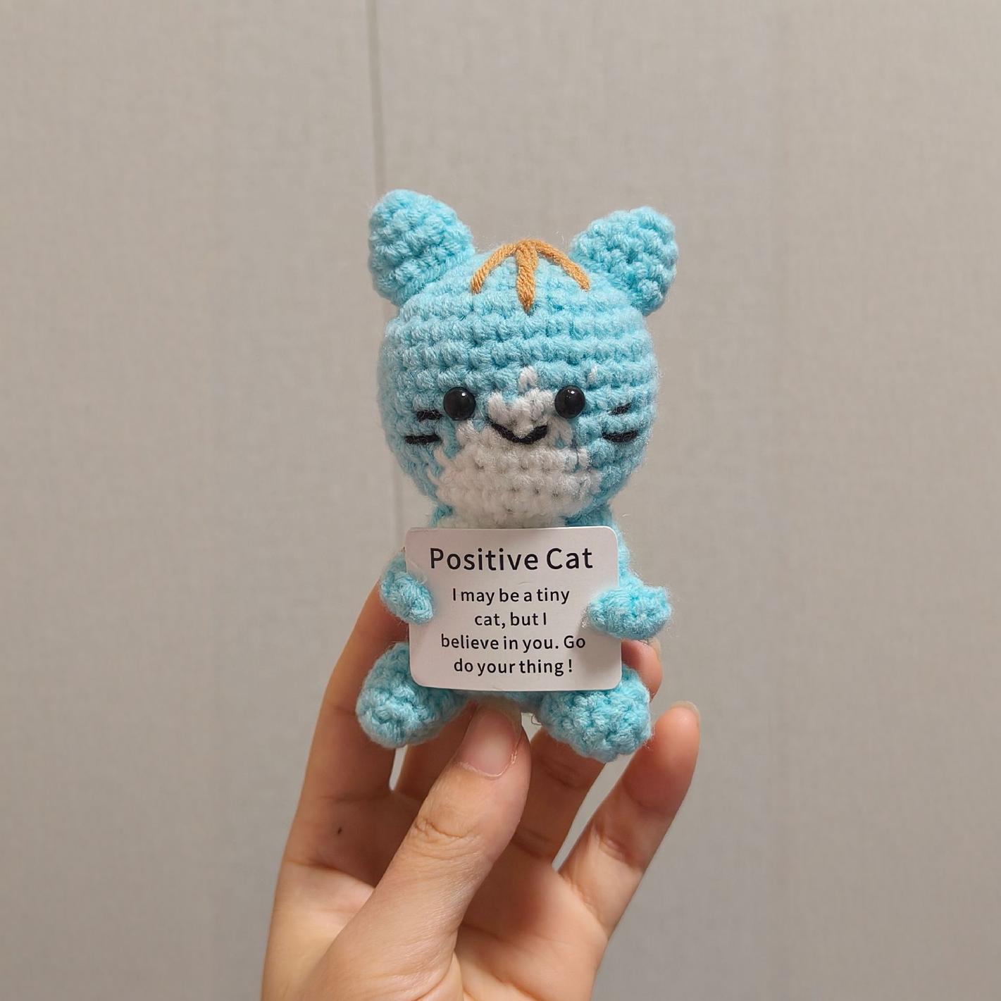 Cross-Border Amazon Best-Selling Optimitive Cat Hand-Woven Positive Energy Animal Funny Cute Cat Ornaments