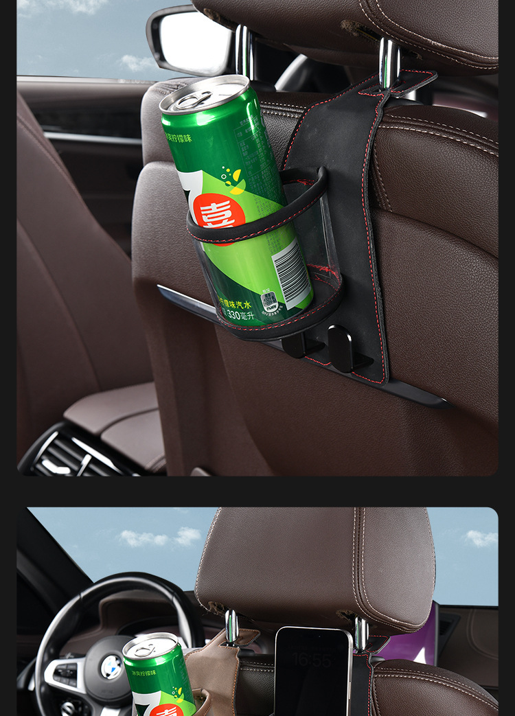 Car Hook Storage Box Seat Back Bottle Drink Cup Holder Organizer Storage Box Hook Double Hook Cup Holder for Car