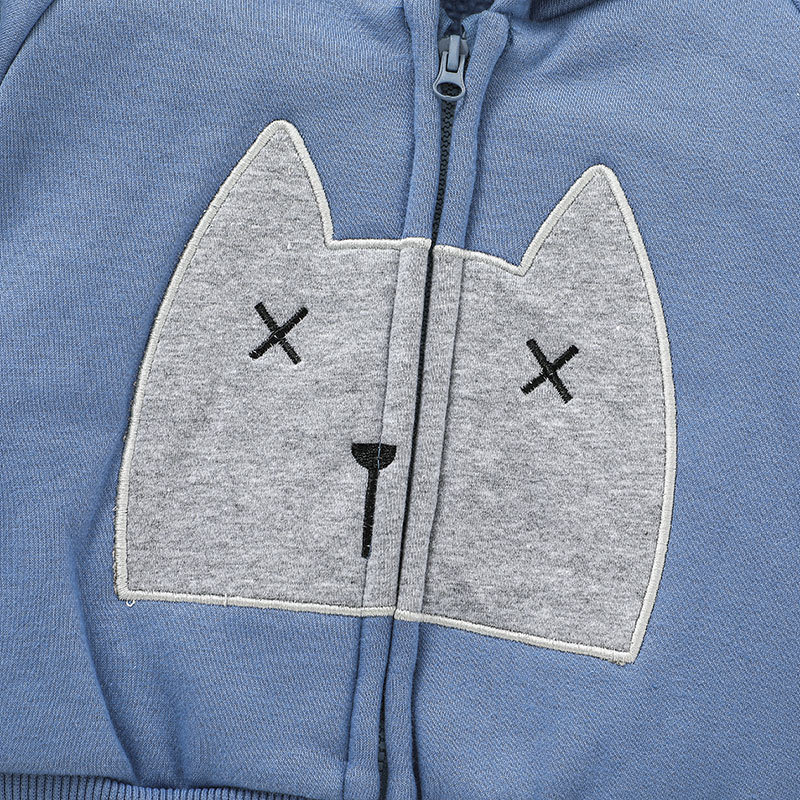 Cartoon Katze Muster Reißverschluss Kinder Jacke Hose Zweiteiliger Anzug Großhandel Nihaojewelry display picture 6