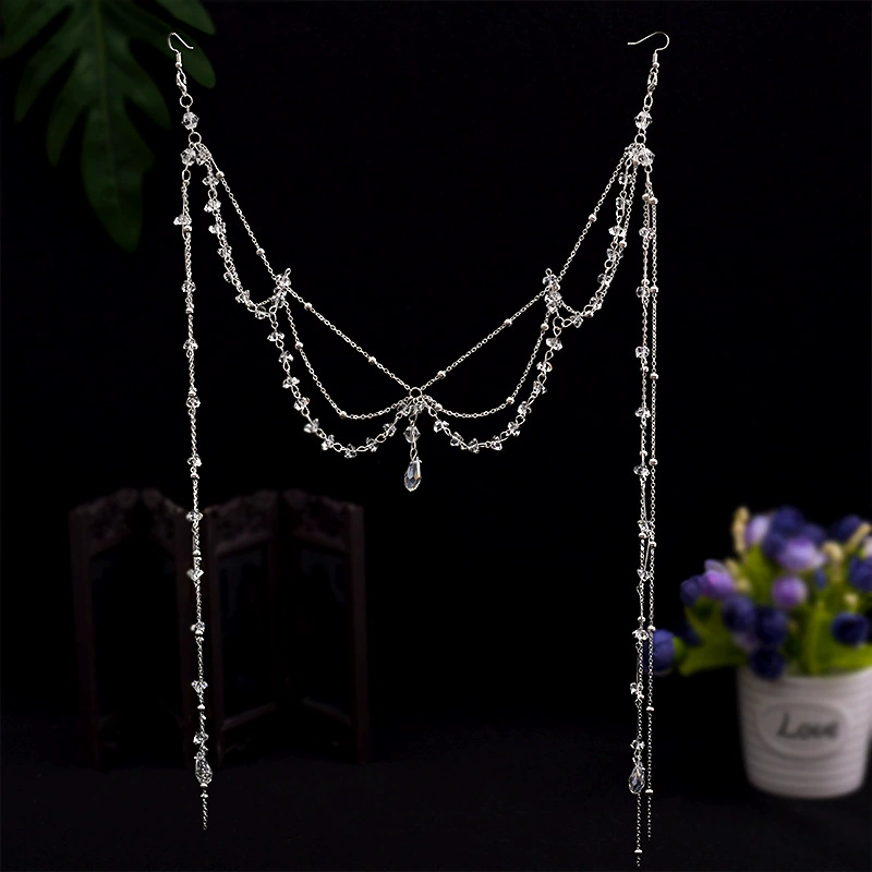 Чжао Руси в том же стиле Экзотический Стиль головной убор античный костюм Хана кисточка украшение для волос головной убор брови капля лицо занавеска древний костюм вуаль