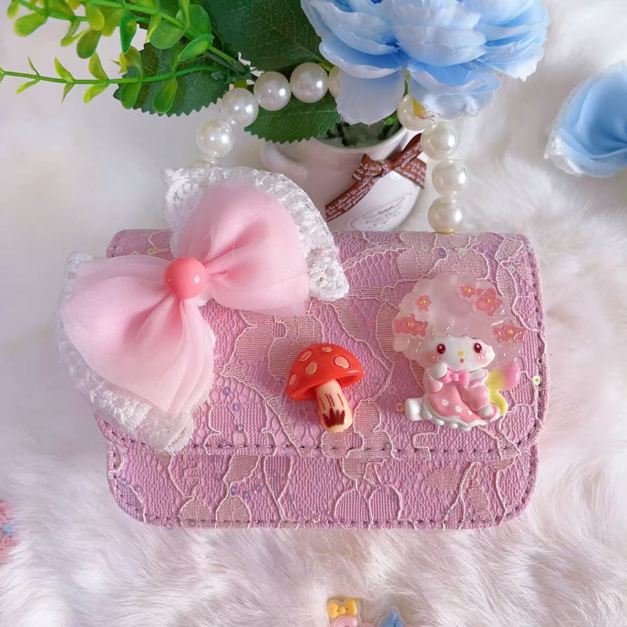 Bagos de hombro para niños primavera y verano frescos bolsos de perlas para niñas Aisha pequeña princesa bolsos de mochila de estilo extranjero