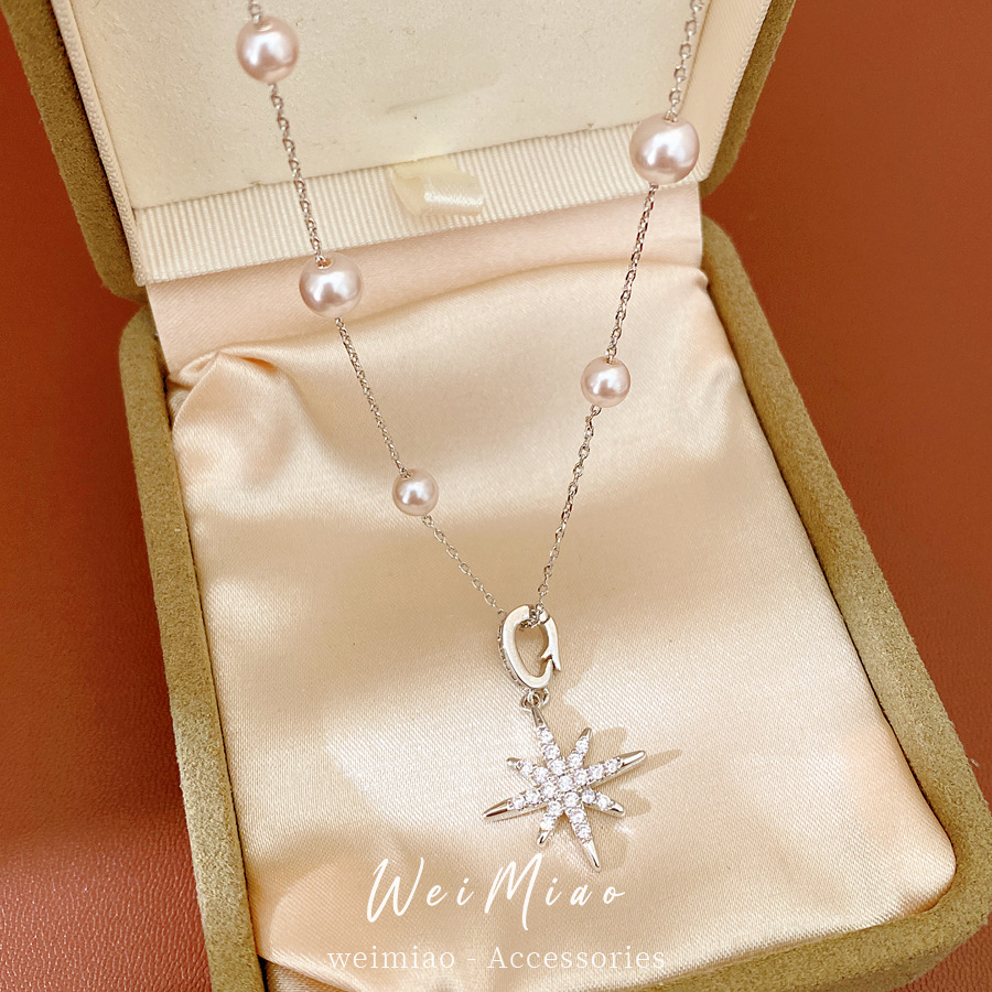 Collar de perlas de zircon con cuentas, collar de perlas de lujo ligero, collar de perlas de nicho, conjunto de joyas de alta calidad, temperamento exquisito y versátil