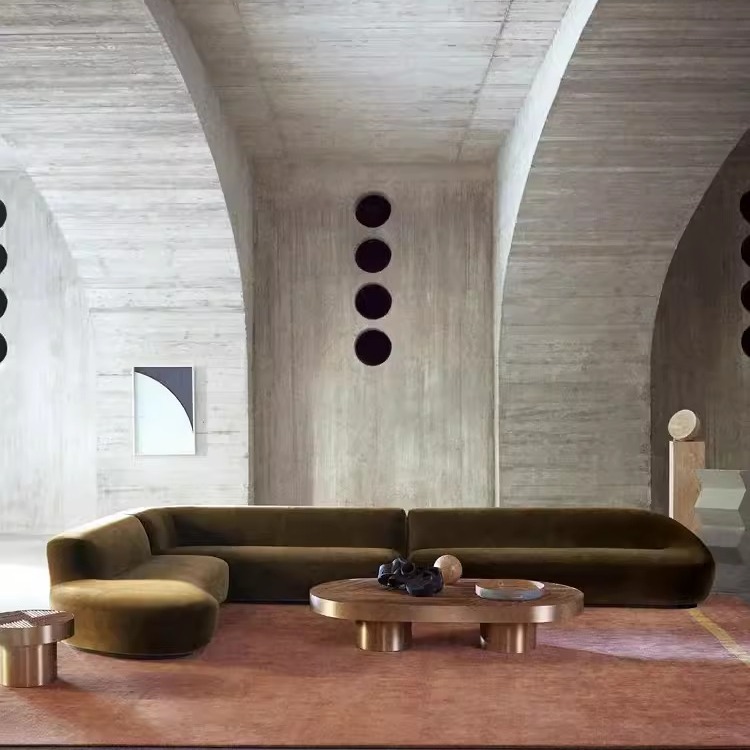 Hotel nórdico de lujo moderno diseñador de estilo múltiple italiano nórdico minimalista sofá de fila recta sofá de área de villa