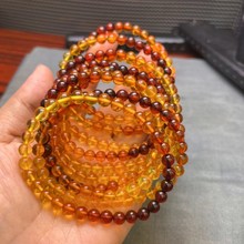 天然渐变彩虹蜜蜡手串随形琥珀手链渐变色鲜艳时尚男女款饰品礼物