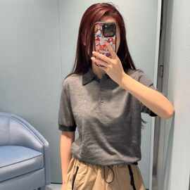 高端潮牌南油女装MM家夏季2026韩系洋气时髦小众精致短袖针织上衣