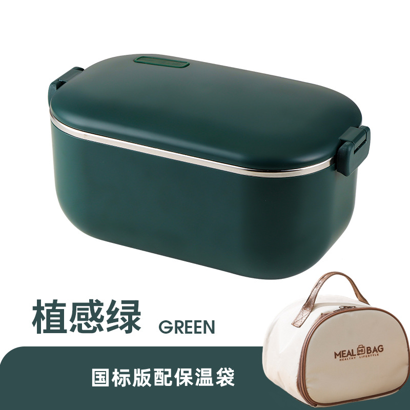 Caja de almuerzo de calefacción de acero inoxidable 304 enchufable eléctrico sin inyección de agua engrosada portátil calefacción eléctrica aislada caja de almuerzo caja de Bento Coche