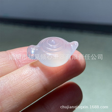 天然玛瑙玉髓茶壶把冰种玉吊玉坠挂件玉饰品项链坠玉壶把把壶配件