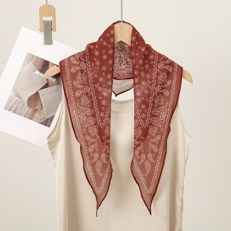 30g Weight Silk Scarf Classification Holiday, Street Occasion Cotton Material Solid Color Pattern Summer Season Women's Gender Elegant, Basic Style Women's Elegant Basic Solid Color Cotton Silk Scarf 2
