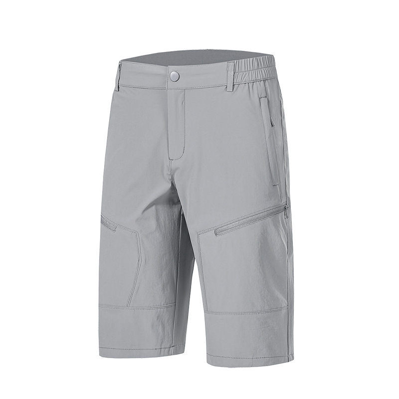 New Ice Silk Quick-Dry Summer Men's Cropped Pants Casual Sports Shorts Workwear Multi-Pocket Thin Middle-Aged Pants