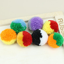 帽子围巾玩具饰品3cm3.5cm4cm4.5cm5cm拼色毛绒球涤纶粗毛线球6cm