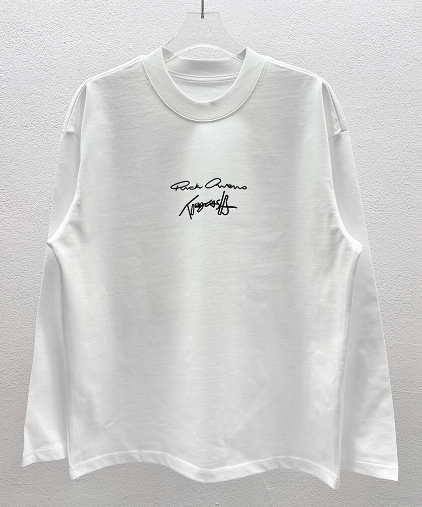 Rick Owens Signature Long Sleeve T-shirt White