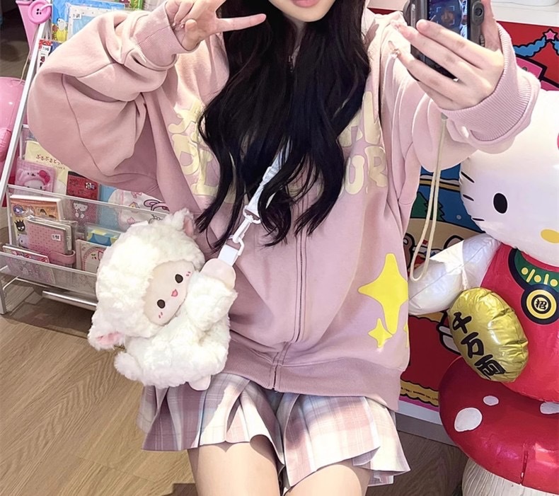 612g Weight Nylon Lining Material Zipper Closure Type Double Shoulder Straps Strap Type Casual, Shopping Occasion Plush Material Women's Backpack Backpack little bear, Dog, Sheep Pattern All Seasons Season Women's Gender Cute Style Cylindrical Shape Little Bear Dog Sheep Casual Shopping Women's Backpack 14