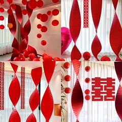 ウェディング道具段ボール延長波紙花シーン配置しわ紙結婚室装飾折り畳み紙卸売り