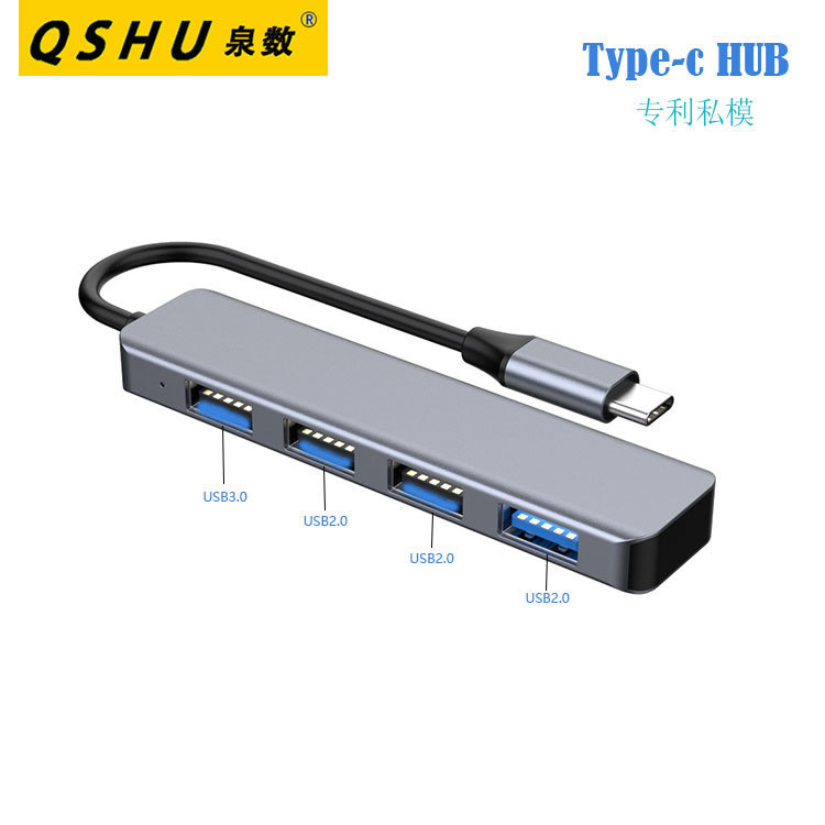 Mini Multi USB interface Type-cHUB hub USB3.0HUB splitter one drag four Typec docking station