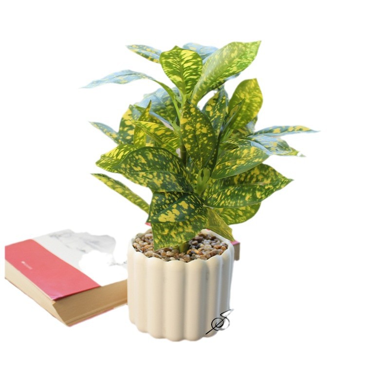 Simulación de hojas de banyan pequeñas decoraciones creativas bonsai fabricantes de decoración directa de plantas verdes artificiales falsas flores falsas de maceta de simulación image 6
