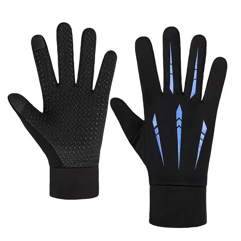 Guantes para hombres de invierno para montar al aire libre con guantes de piel de pantalla táctil caliente para automóviles eléctricos a prueba de viento a prueba de agua
