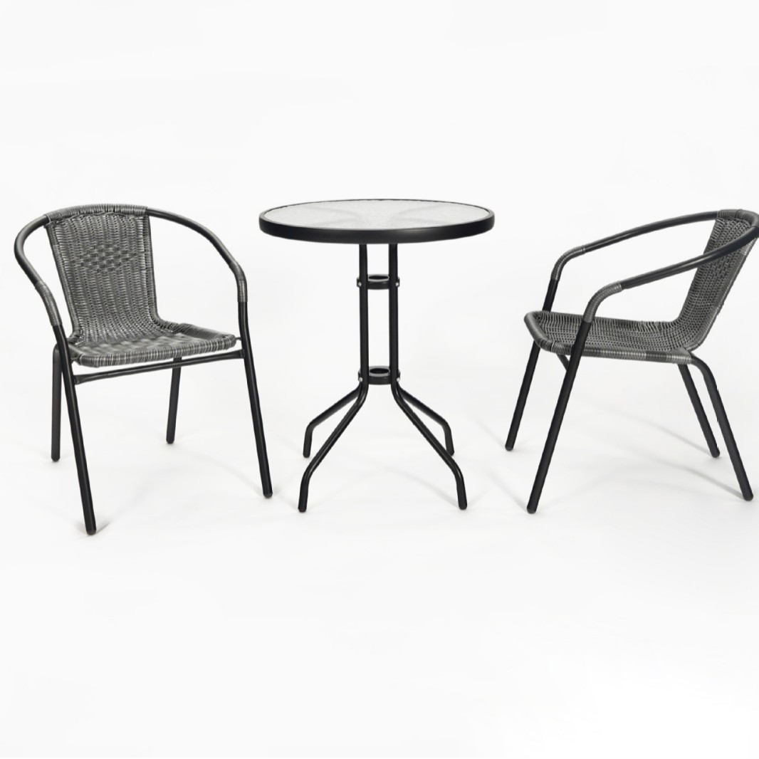 [Daxuan] Balcón mesa plegable al aire libre Juego de cinco piezas al aire libre Silla plegable combinada Mesa de vidrio de terraza