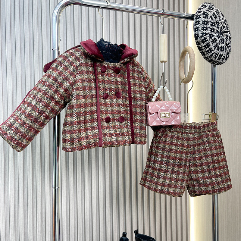 Girl's Plaid Two-piece Set For Children Stylish Checked Outfit_voghion.com